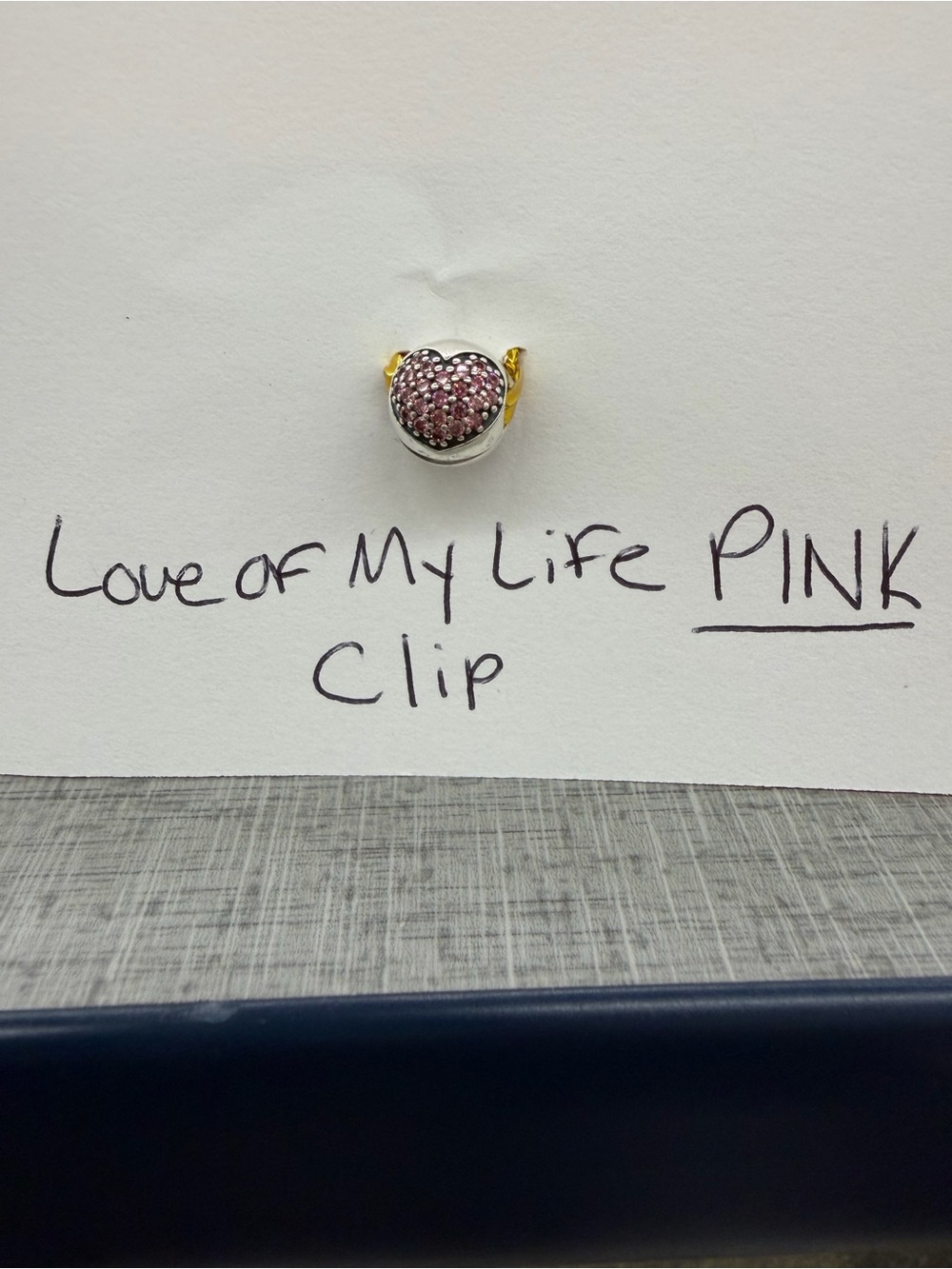 Pandora Retired Love of My Life Pink CZ Heart Clip Charm 791053CZS